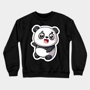 Exuberant Panda Buddy Sticker Crewneck Sweatshirt